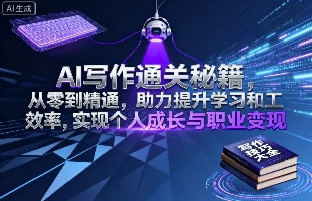 AI写作通关秘籍，从零到精通，助力提升学习和工作效率，实现个人成长与职业变现