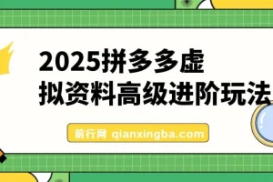 25拼多多虚拟资料高级进阶玩法，小白也能快速上手，保姆级教程