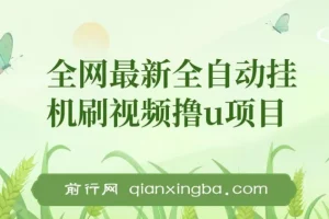 全网最新全自动挂机刷视频撸u项目 【最新详细玩法教程】