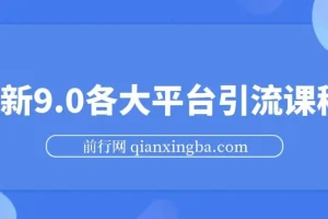 最新9.0各大平台引流课程(小红书快手抖音闲鱼头条b站)