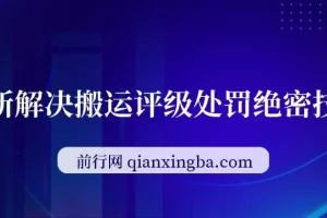 浩信最新100%解决搬运评级处罚绝密技术
