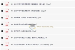 冲刺2025中考 各科必备精选资料合集