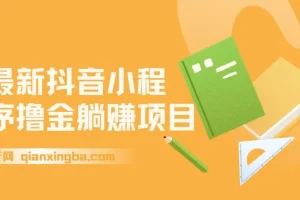 最新抖音小程序撸金躺赚项目，一部手机每天半小时，单个作品变现1300+