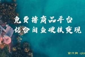 免费撸商品平台+闲鱼双平台硬核变现，小白轻松上手