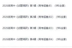 《2026版高考：试题调研》淘宝热卖，高中超重点9科全套 1-4辑合集 [8.5GB]