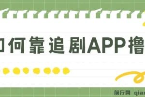如何通过追剧APP撸金，日入1500+（附素材）
