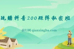 玩赚抖音200矩阵私密班
