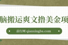 通过搬运国内爽文赚美金项目，操作简单，无脑搬运，月入2000美金
