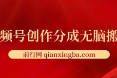 新类目新赛道，视频号创作分成无脑搬运100%上热门