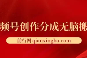 新类目新赛道，视频号创作分成无脑搬运100%上热门