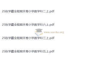 25秋学霸全程期末卷小学数学RJ1-6上（抢先版）