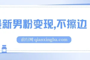 最新男粉变现，不擦边，不封号，日入300+