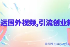 搬运国外视频，引流创业粉，单日卖课1K+