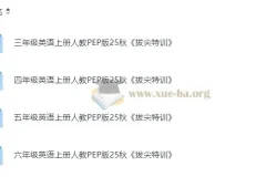 2025 3-6年级小学英语上册人教PEP版 拔尖特训