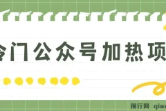 冷门公众号加热项目，一单利润300+