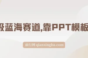 靠PPT模板一天变现1000是怎么做到的,超级蓝海赛道（教程+99999份PPT模板）