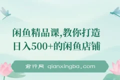 闲鱼精品课，教你打造日入500+的闲鱼店铺，细致讲解看完就会