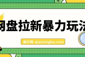 全网首发，网盘拉新暴力玩法，操作简单，会录屏就能赚钱，日入3000+