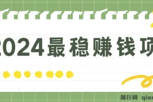 2024最稳赚钱项目，一单5-10元，一天100单，轻松月入2w+