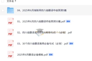 2025大学英语 四六级考试冲刺 四六级翻译预测