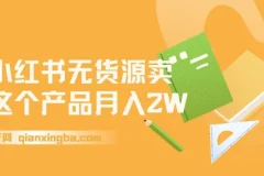 小红书无货源电商0门槛开店，卖这个品轻松实现月入2W