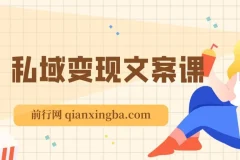 从文案到成交，私域&变现指南：朋友圈策略+文案撰写+粉丝运营实操