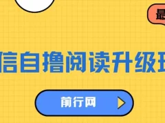 WX自撸阅读升级玩法，只要动动手每天十分钟，单号一天800+，简单0零…