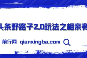 微头条野路子2.0玩法之相亲赛道，无脑搬砖复制粘贴，单账号日稳定300+