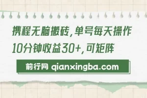 携程无脑搬砖项目，可矩阵可放大