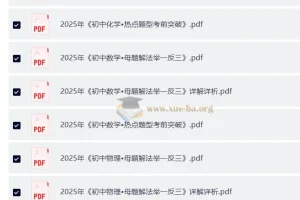 2025 初中数理化 母题解法举一反三