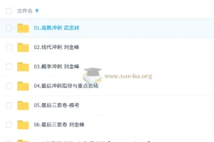 2026考研数学 武忠祥 刘金峰 冲刺阶段