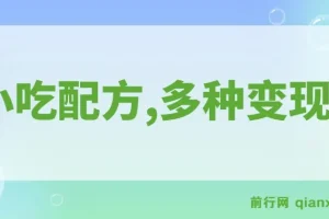 小吃配方，暴力冷门蓝海项目，多种变现，一天能赚1000+