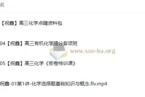 祝鑫 2025高三高考化学 点睛班