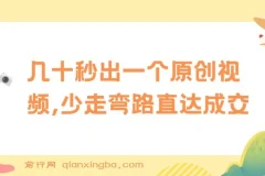 学科项目1.0+2.0：几十秒出一个原创视频，少走弯路直达成交！