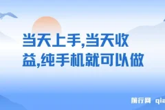 当天上手，当天收益，纯手机就可以做 单日变现600+