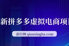 最新拼多多虚拟电商项目，自动化无人成交，单店月入3000，适合批量放大
