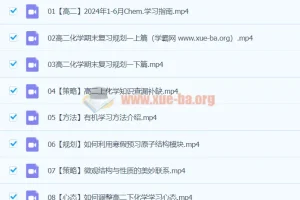 2024高中化学 高二化学 冷士强 下学期 寒假班