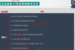 金税系统50个税务预警指标解析与风险防范