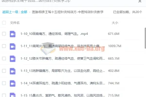 【针灸教学】医脉相承王瑶十五组针灸特效方-中医特效针灸教学
