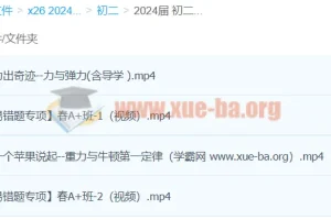 2024初二物理 何勇物理 A+ 寒假班（春上）