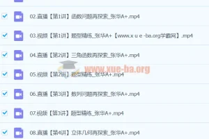 2024高三高考数学 张华 A+寒假班