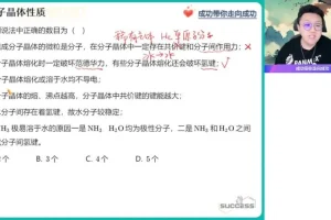 2024高二化学尖端班：结构化学+有机化学系统突破