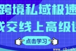 【跨境私域极速成交线上高级课】