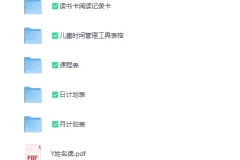 《各类计划表+姓名牌+阅读记录卡+时间管理工具表+课程表合集》[PDF][203.6MB]