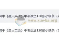 2026 初中英语 中考 语法120张小纸条