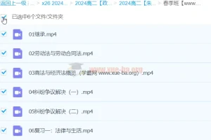 2024高二政治 朱法垚政治 二轮精讲春季班