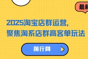 2023-2025淘宝店群运营，聚焦淘系店群高客单玩法，帮你掌握全周期运营打法