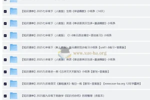 2025 初中知识清单合集 每日一练查漏补缺专享打印版）