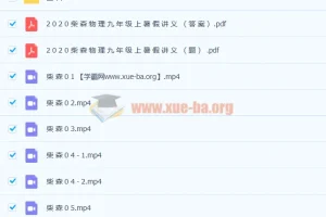 2020年柴森九年级物理暑假班初三物理 10讲完结