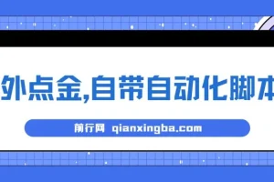 最新国外点金项目，自带自动化脚本 单窗口1-2美元，可批量日入500美金0投资